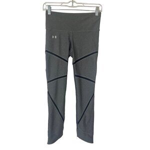 Under Armour Womens Workout Leggings Compression Gray Black Heat Gear Size Small